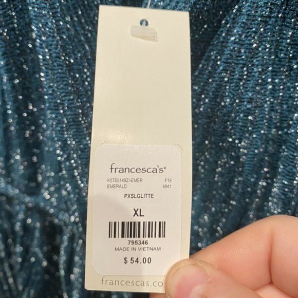 NWT Francesca's Glittery Jumpsuit - Picture 5 of 7